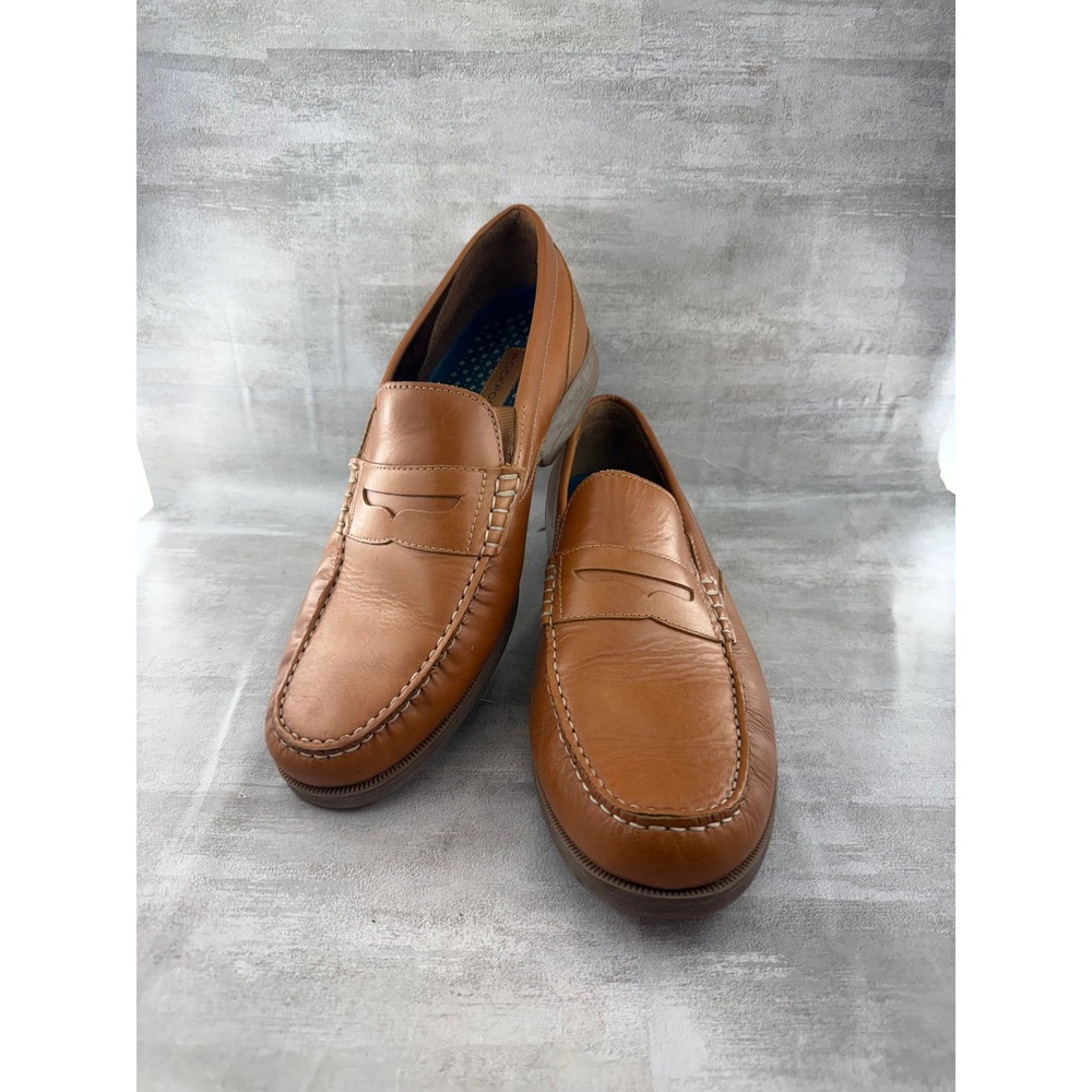 Rockport Men Tan Leather Penny Loafer CI5644 TruTECH Slip On Shoes Size 12 M